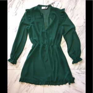 Line & Dot Hunter Green Dress